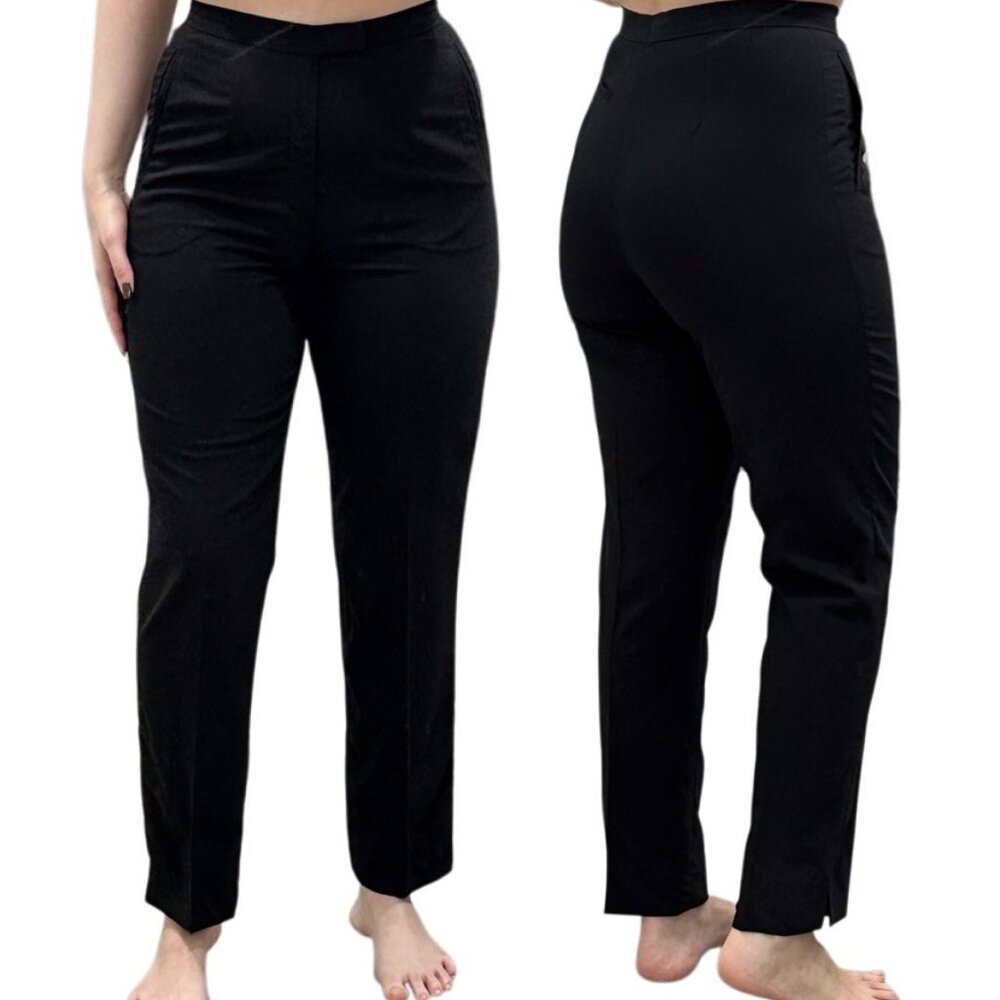 Bogner High Rise Straight Leg Trouser Pants in Black Women's Size 6 Long
